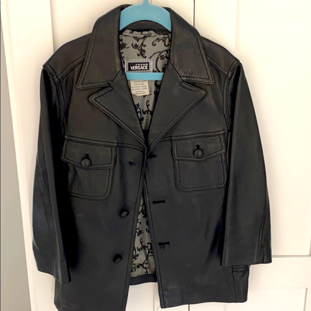 Boys Versace leather jacket